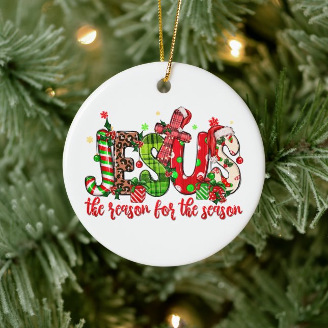 Jesus ist der Grund für Weihnachten der Saison Keramik Ornament (Baum)