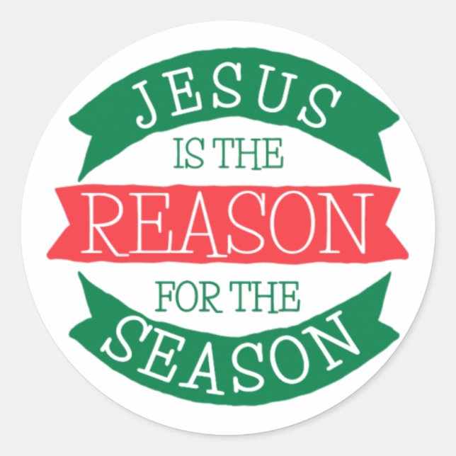 Jesus ist der Grund für Weihnachten Runder Aufkleber (Vorderseite)