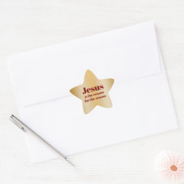 Jesus ist der Grund Gold Star Weihnachtsumschlag Stern-Aufkleber