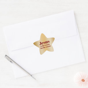 Jesus ist der Grund Gold Star Weihnachtsumschlag Stern-Aufkleber
