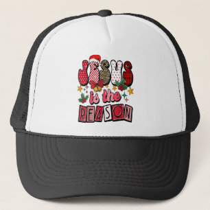Jesus ist der Grund Groovy Familie Weihnachten Url Truckerkappe