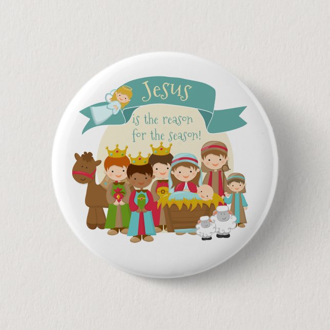"Jesus ist der Grund" Krippenschaltfläche Button (Vorderseite)