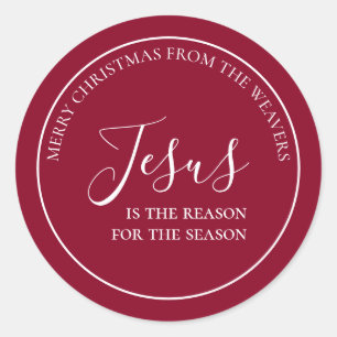 Jesus ist der Grund Personalisierte Weihnachten Runder Aufkleber