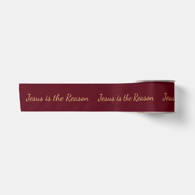 Jesus ist der Grund Weihnachten Rote Band Satinband (Vorderseite)