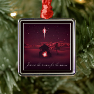 Jesus ist der Grund Weihnachtsmetallschmuck Ornament Aus Metall