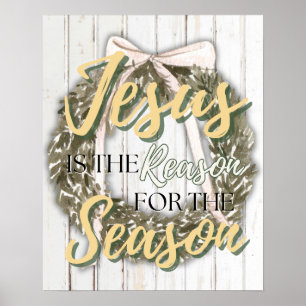 Jesus ist der Grund Weihnachtswall Art Deco Poster