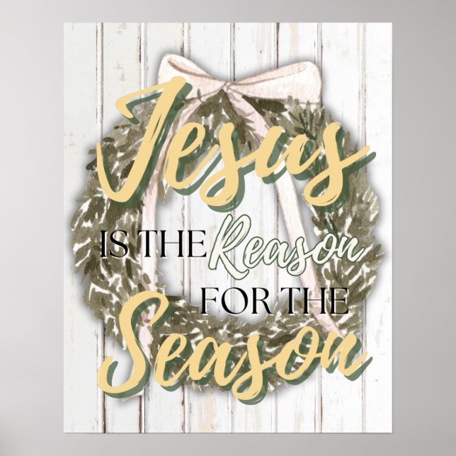 Jesus ist der Grund Weihnachtswall Art Deco Poster (Vorne)