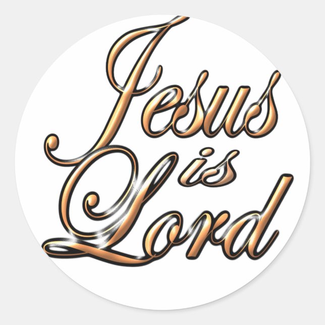 Jesus ist der Herr Runder Aufkleber (Vorderseite)