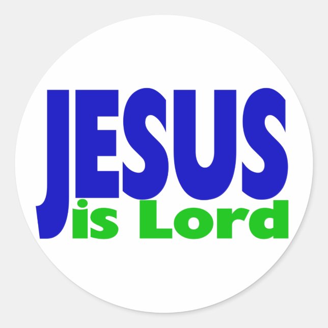 Jesus ist der Herr Runder Aufkleber (Vorderseite)