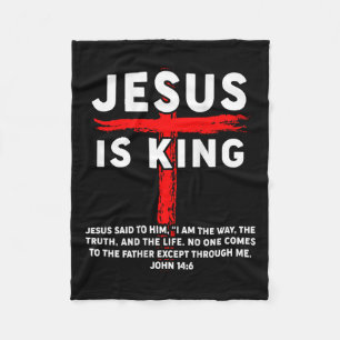 Jesus ist der König Männer Frauen Christliche Cros Fleecedecke