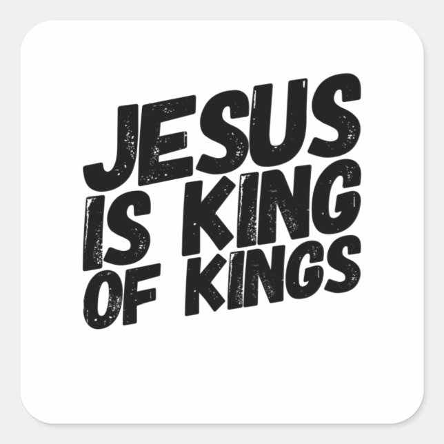 Jesus ist der König Quadratischer Aufkleber (Vorderseite)