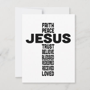 Jesus ist der Mittelpunkt des Kreuzdesigns Mitteilungskarte
