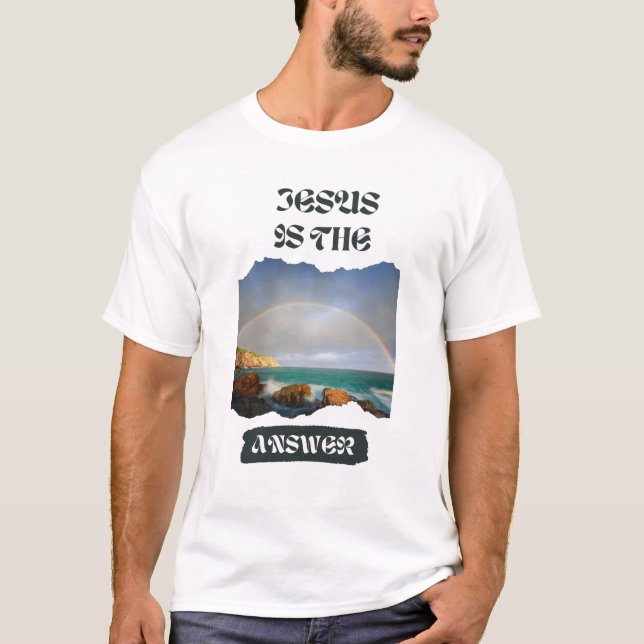 Jesus ist der T - Shirt der Answer Men (Vorderseite)