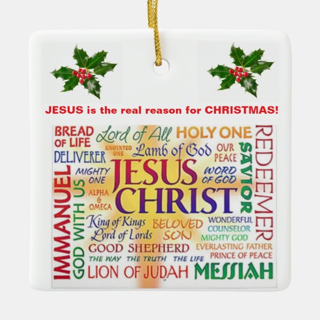 JESUS ist der wahre Grund für CHRISTMAS! Keramikornament (Vorderseite)