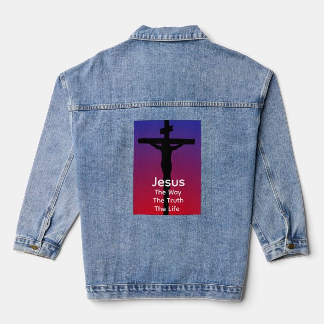 Jesus ist der Weg Jeansjacke (Rückseite)