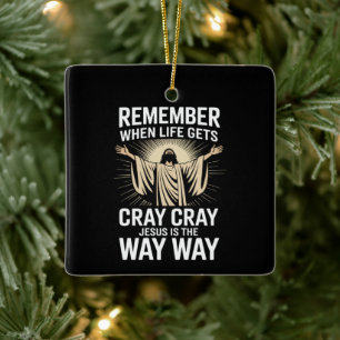 Jesus ist der Weg Weihnachten Lustiger Glaube Reli Keramikornament