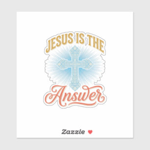 Jesus ist die Antwort Christliches Kreuz Vektor De Aufkleber