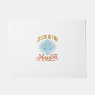 Jesus ist die Antwort Christliches Kreuz Vektor De Fußmatte