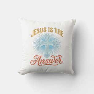 Jesus ist die Antwort Christliches Kreuz Vektor De Kissen