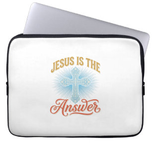 Jesus ist die Antwort Christliches Kreuz Vektor De Laptopschutzhülle