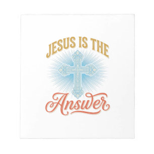 Jesus ist die Antwort Christliches Kreuz Vektor De Notizblock