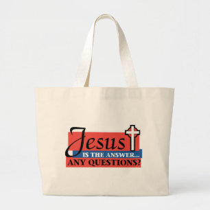 Jesus ist die Antwort Jumbo Stoffbeutel