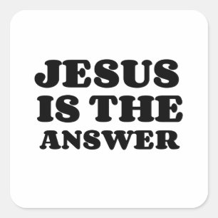 JESUS IST DIE ANTWORT QUADRATISCHER AUFKLEBER