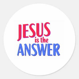 Jesus ist die Antwort Runder Aufkleber