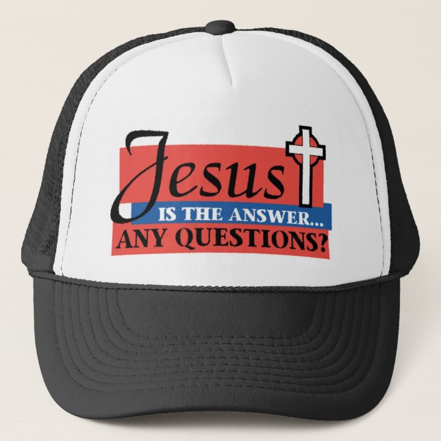 Jesus ist die Antwort Truckerkappe (Vorderseite)