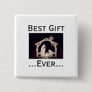 Jesus ist die beste Geschenkgeschichte aller Zeite Button