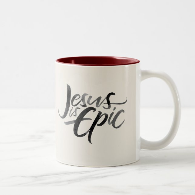 Jesus ist die Christliche Kalligraphie des Epische Zweifarbige Tasse (Rechts)