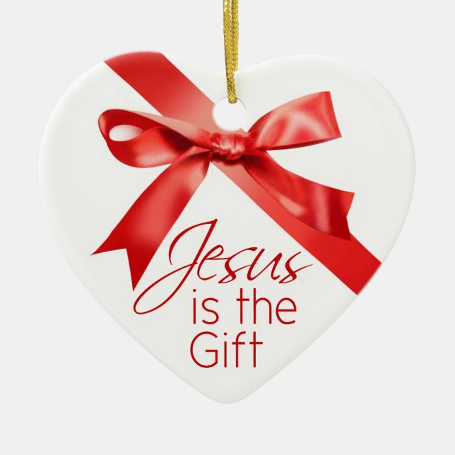 Jesus ist die Geschenk-Weihnachtsverzierung Keramikornament (Vorne)