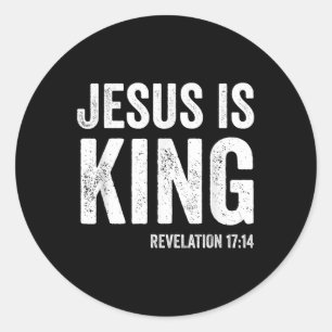 Jesus ist die Königsoffenbarung 17_14 Christliche Runder Aufkleber
