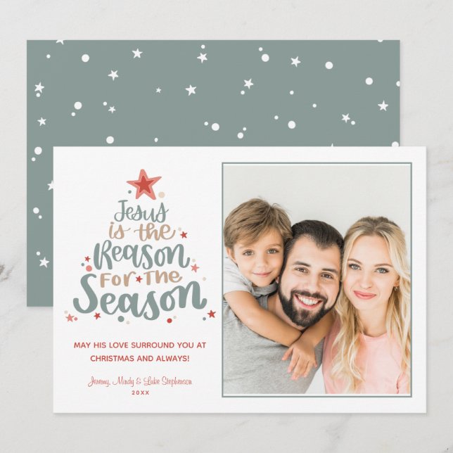 Jesus ist die Weihnachtskarte des Fotos Einladung (Vorne/Hinten)