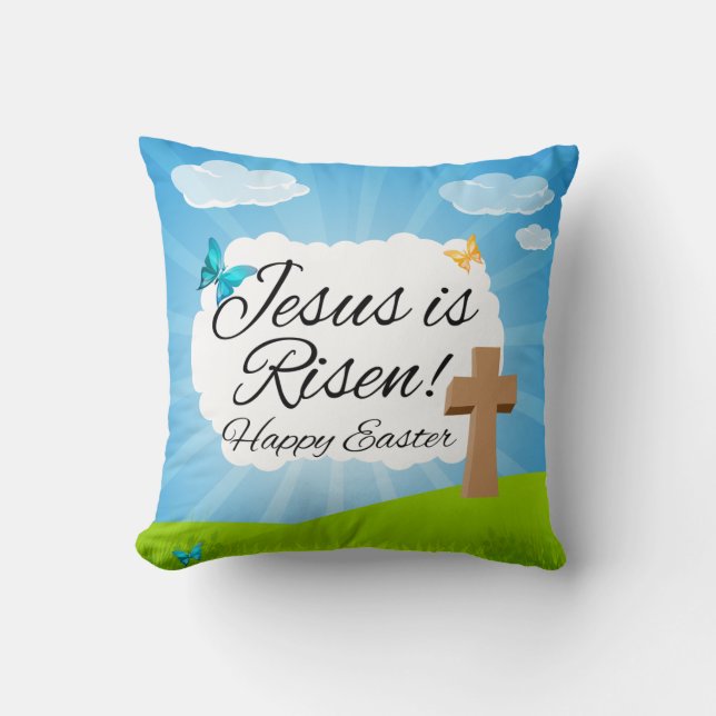 Jesus ist ein Christlicher Oster. Kissen (Vorderseite)