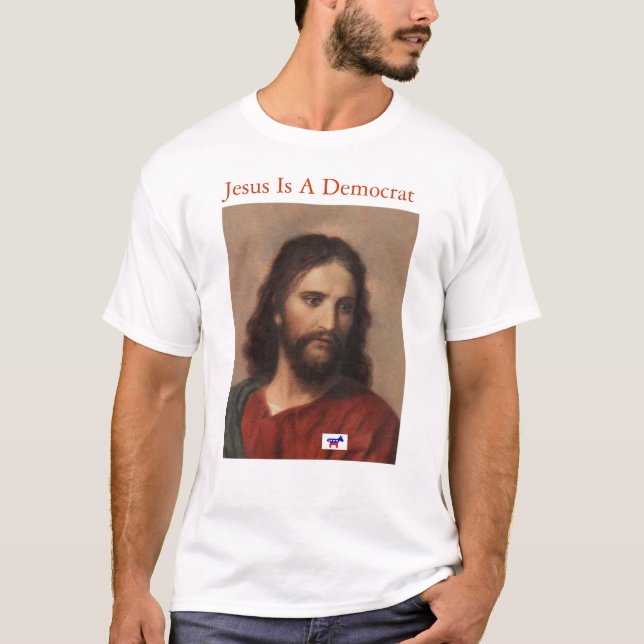 Jesus ist ein Demokrat T-Shirt (Vorderseite)