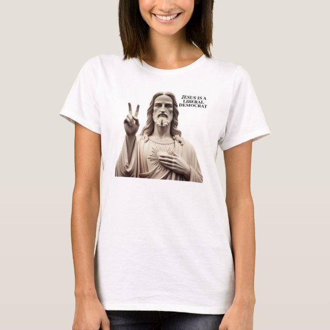 Jesus ist ein Liberaldemokrat T-Shirt (Vorderseite)