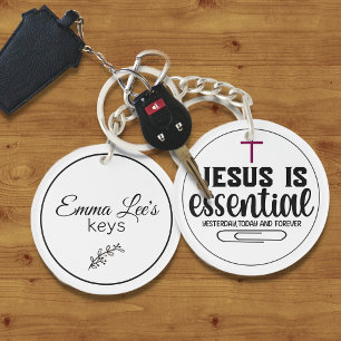 Jesus ist ein wesentliches christliches Zitat Cust Schlüsselanhänger