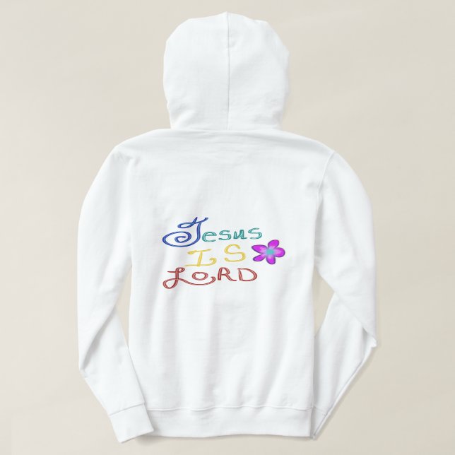 Jesus ist ein Zitat des Herrn Glaubens mit farbenf Hoodie (Design Rückseite)