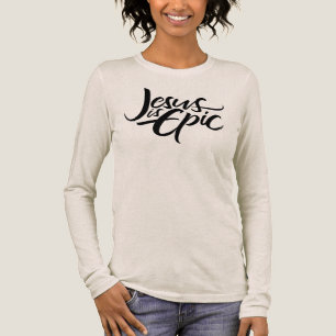 Jesus ist Episch Brus Lettering Religiöse Kalligra Tri-Blend Shirt