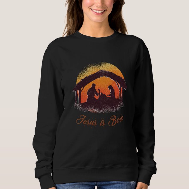 Jesus ist Geboren Christlich, hoffen Weihnachten W Sweatshirt (Vorderseite)