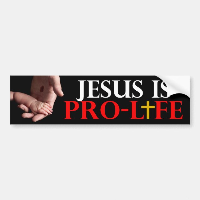 Jesus ist gegen die Abtreibung Autoaufkleber (Vorne)