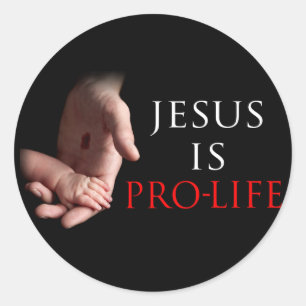 Jesus ist gegen die Abtreibung Runder Aufkleber