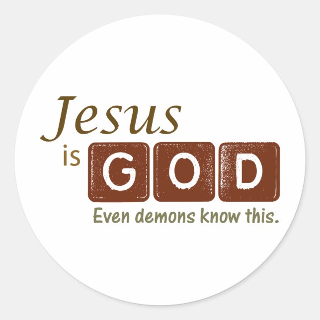 Jesus ist Gott Runder Aufkleber (Vorderseite)