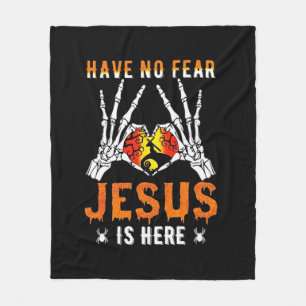 Jesus ist Herz-Skelett-Hand Fleecedecke