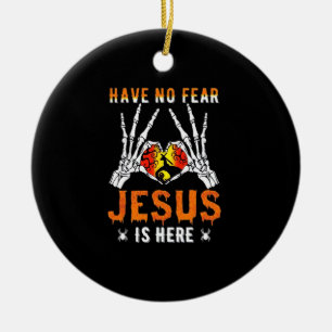 Jesus ist Herz-Skelett-Hand Keramik Ornament