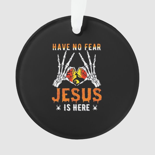 Jesus ist Herz-Skelett-Hand Ornament (Vorderseite)