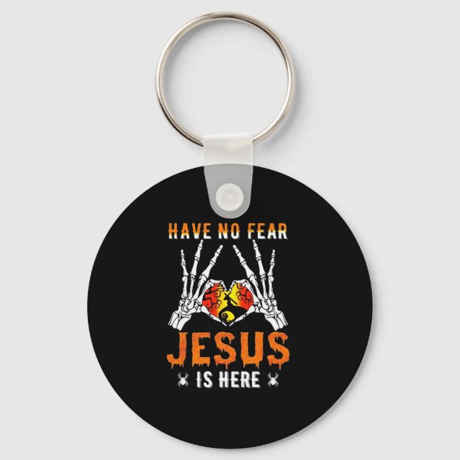 Jesus ist Herz-Skelett-Hand Schlüsselanhänger (Vorderseite)