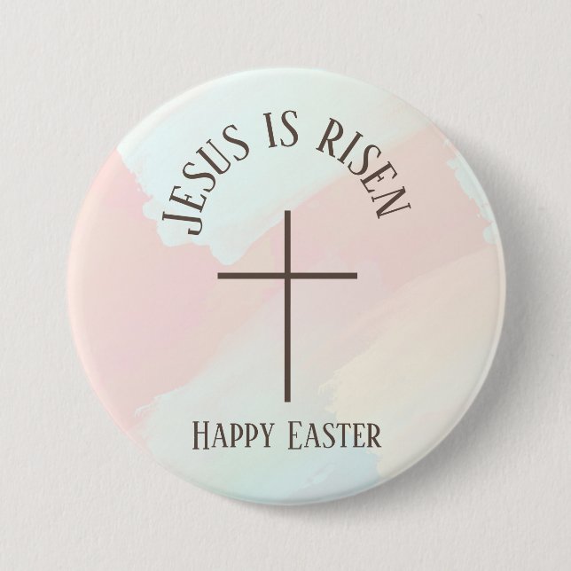 Jesus ist in Ost-Glückspilz moderne Arch Typografi Button (Vorderseite)