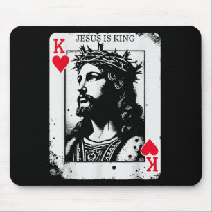 Jesus ist King Card christliches König der Herzen Mousepad